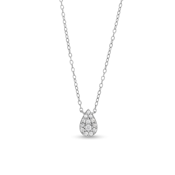 1/10 CT. T.w. Pear-Shaped Multi-Diamond Necklace in Sterling Silver