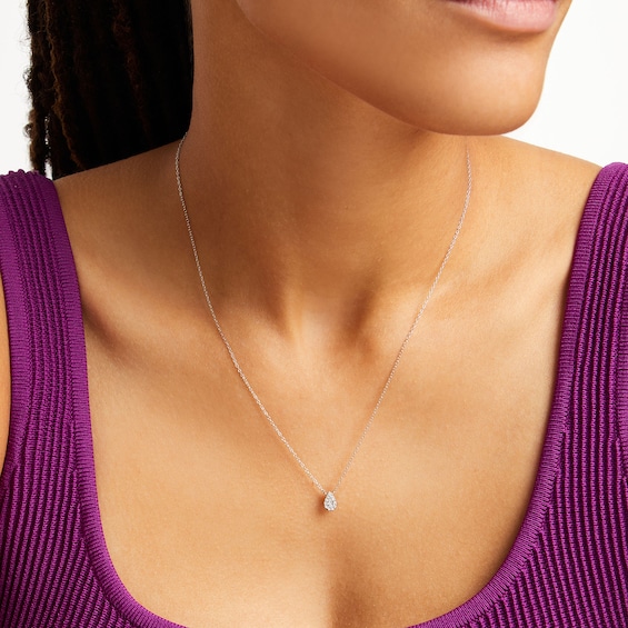1/10 CT. T.w. Pear-Shaped Multi-Diamond Necklace in Sterling Silver
