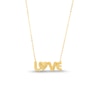 Thumbnail Image 0 of Textured "LOVE" Necklace in 10K Gold