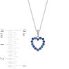 Thumbnail Image 3 of Blue Sapphire and Diamond Accent Heart Outline Pendant in 10K White Gold