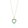 Thumbnail Image 1 of Emerald and Diamond Accent Heart Outline Pendant in 10K Gold