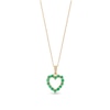 Thumbnail Image 0 of Emerald and Diamond Accent Heart Outline Pendant in 10K Gold