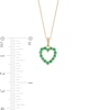 Thumbnail Image 2 of Emerald and Diamond Accent Heart Outline Pendant in 10K Gold
