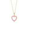 Thumbnail Image 1 of Pink Sapphire and Diamond Accent Heart Outline Pendant in 10K Gold