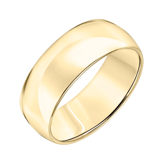 8.0mm Engravable Low Dome Wedding Band in 14K Gold