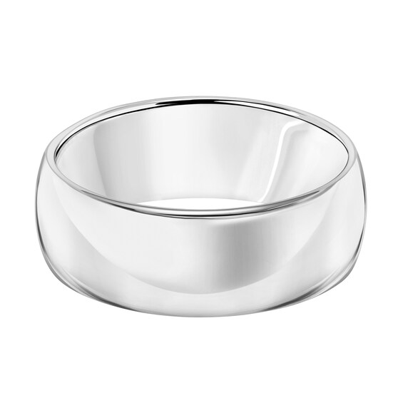 8.0mm Engravable Low Dome Wedding Band in 14K Gold