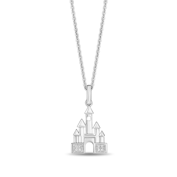Enchanted Disney Majestic Princess 1/20 CT. T.w. Diamond Pendant and Earrings Set in Sterling Silver