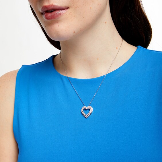 1/2 CT. T.w. Certified Lab-Grown Diamond Triple Heart Pendant in Sterling Silver (I/Si2)