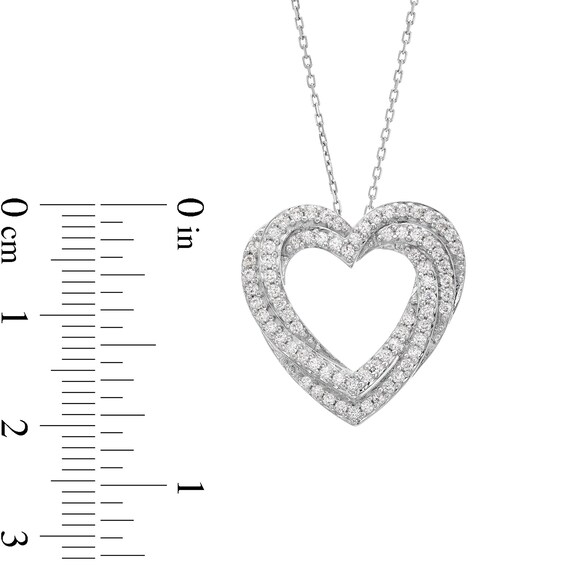 1/2 CT. T.w. Certified Lab-Grown Diamond Triple Heart Pendant in Sterling Silver (I/Si2)