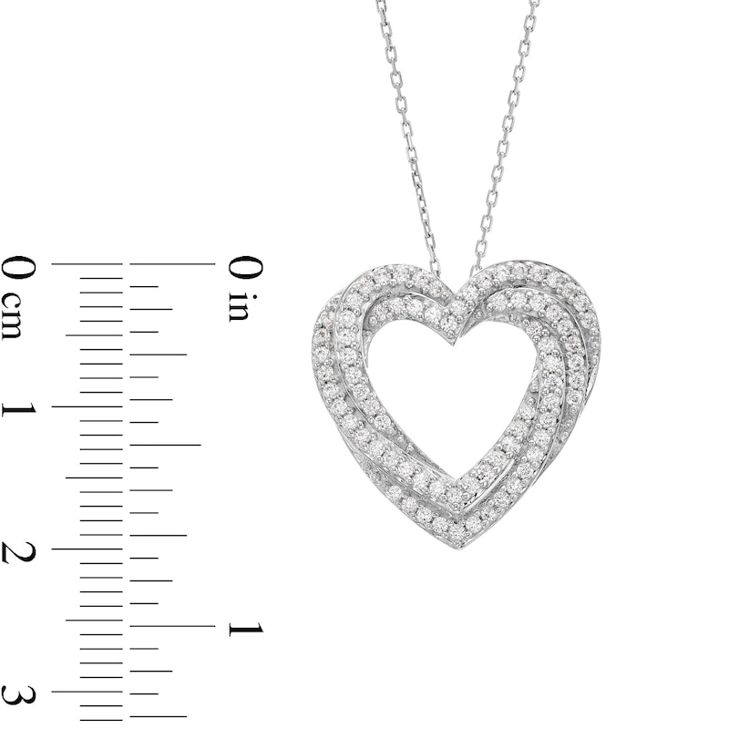 1/2 CT. T.W. Certified Lab-Created Diamond Triple Heart Pendant in Sterling Silver (I/SI2)