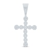 Thumbnail Image 1 of 1-1/2 CT. T.W. Diamond Scalloped Cross Necklace Charm in 10K White Gold