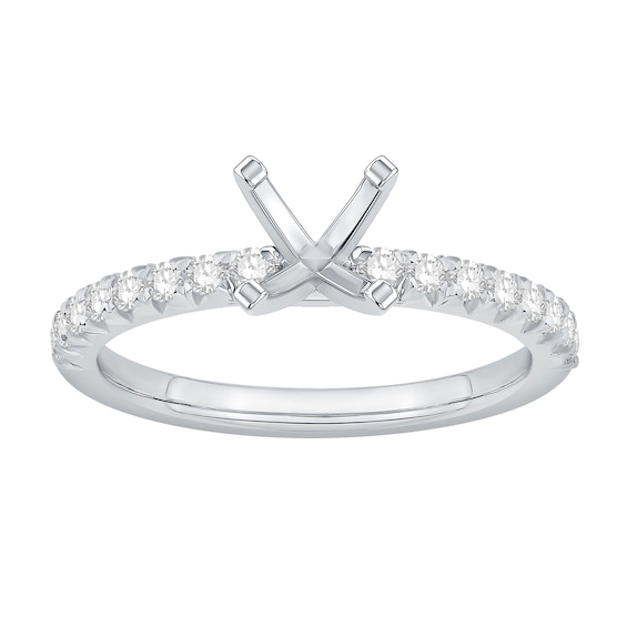 1/3 CT. T.w. Diamond Solitaire Semi Mount in 14K White Gold