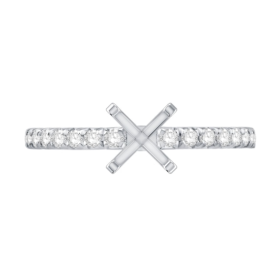 1/3 CT. T.w. Diamond Solitaire Semi Mount in 14K White Gold