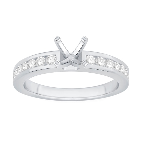 3/8 CT. T.w. Channel-Set Diamond Solitaire Semi Mount in 14K White Gold