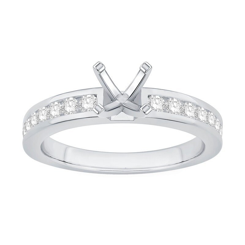 3/8 CT. T.W. Channel-Set Diamond Solitaire Semi Mount in 14K White Gold