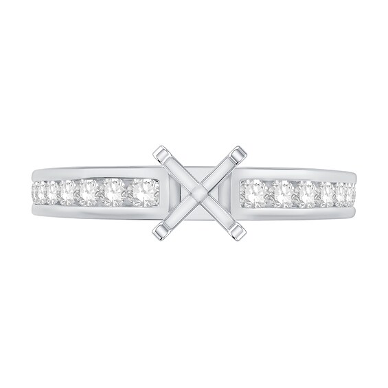 3/8 CT. T.w. Channel-Set Diamond Solitaire Semi Mount in 14K White Gold