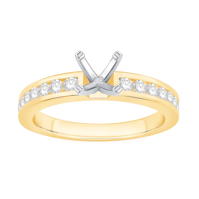 Main Image 1 of 3/8 CT. T.W. Channel-Set Diamond Solitaire Semi Mount in 14K Gold