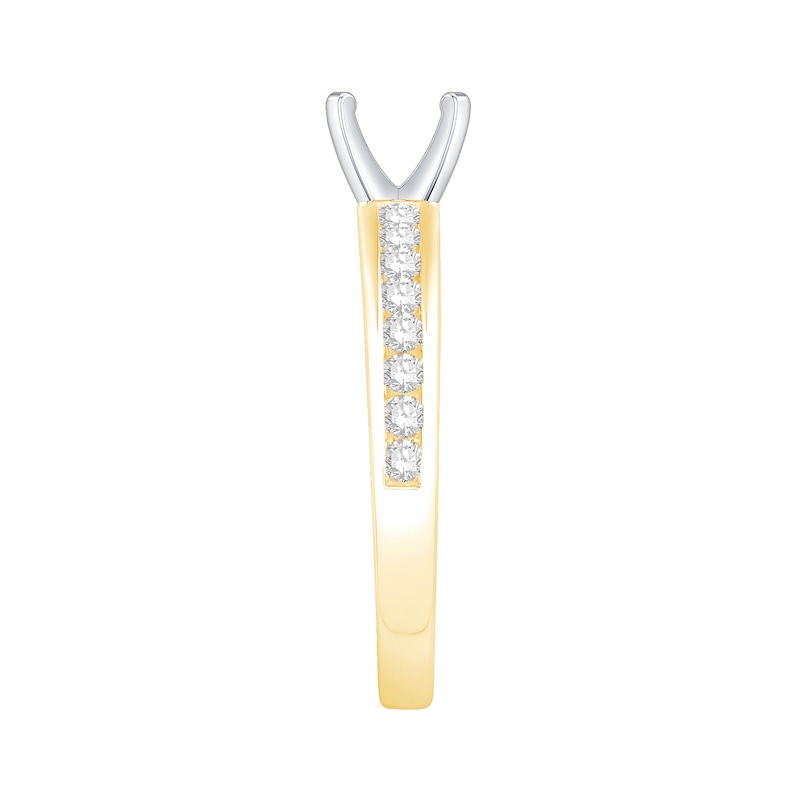 Main Image 4 of 3/8 CT. T.W. Channel-Set Diamond Solitaire Semi Mount in 14K Gold