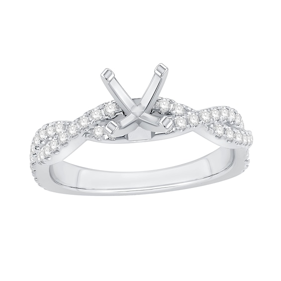 1/3 CT. T.w. Diamond Twist Shank Solitaire Semi Mount in 14K White Gold