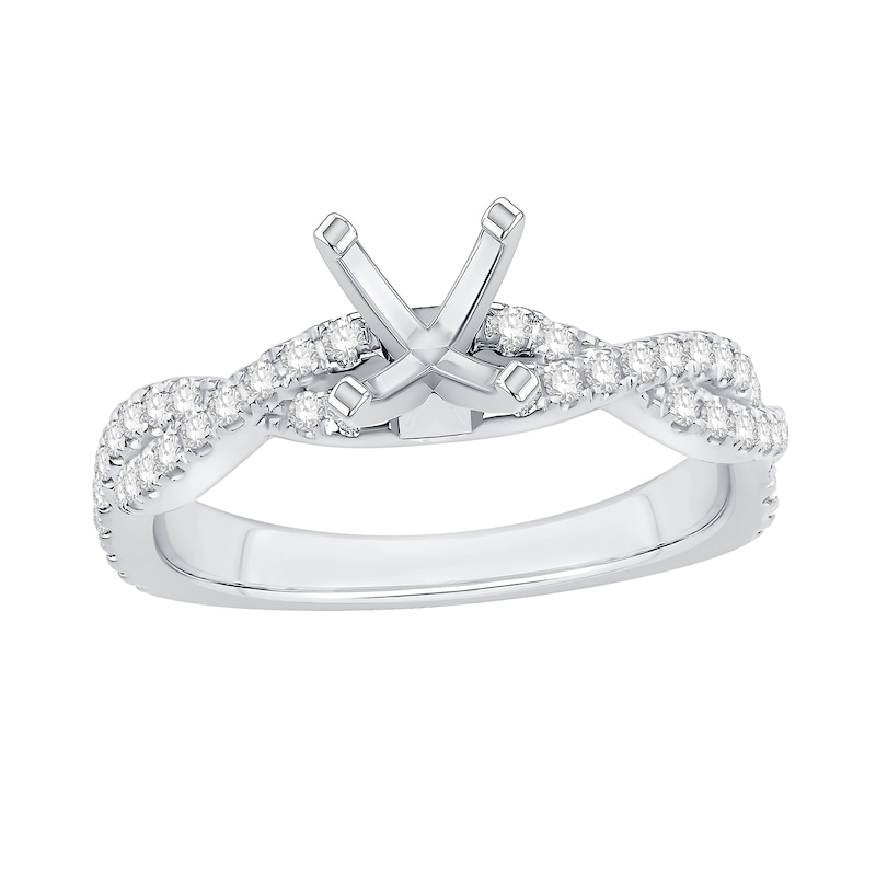 Main Image 1 of 1/3 CT. T.W. Diamond Twist Shank Solitaire Semi Mount in 14K White Gold
