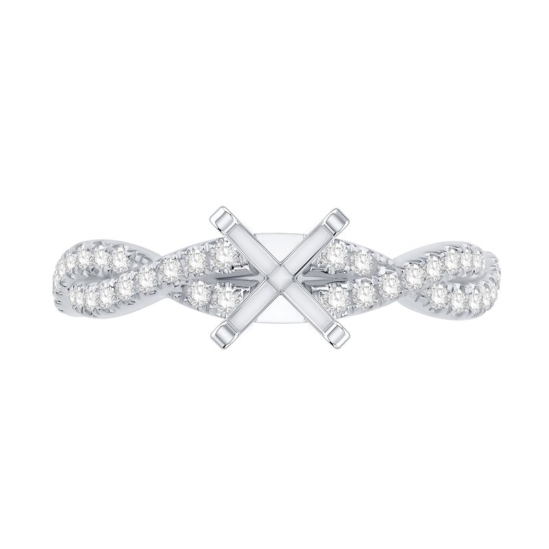 Main Image 2 of 1/3 CT. T.W. Diamond Twist Shank Solitaire Semi Mount in 14K White Gold