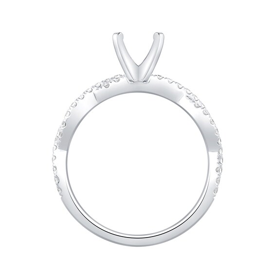 1/3 CT. T.w. Diamond Twist Shank Solitaire Semi Mount in 14K White Gold