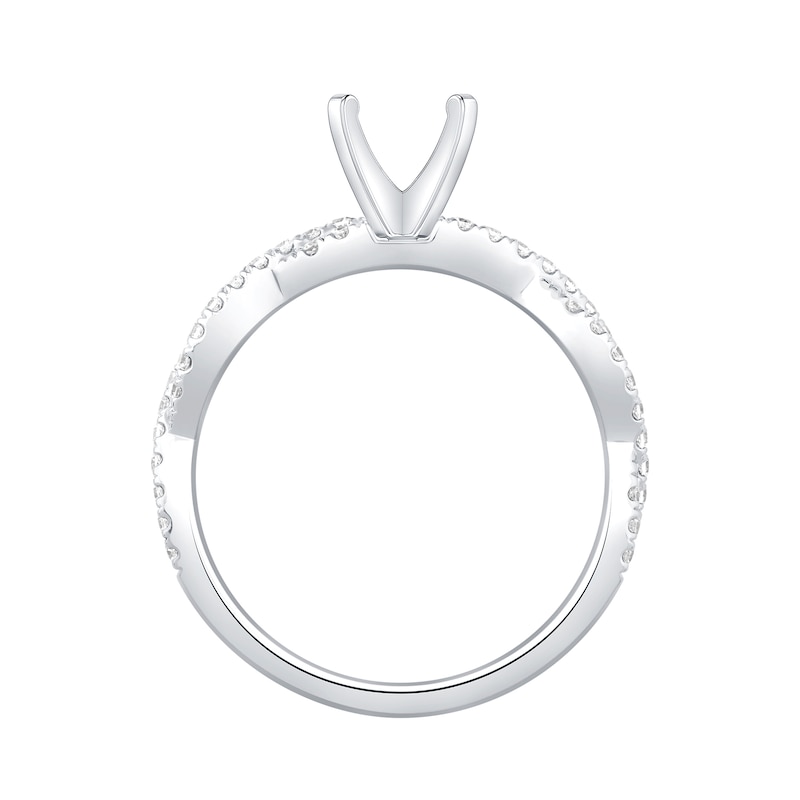 Main Image 3 of 1/3 CT. T.W. Diamond Twist Shank Solitaire Semi Mount in 14K White Gold