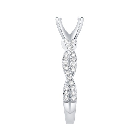 1/3 CT. T.w. Diamond Twist Shank Solitaire Semi Mount in 14K White Gold