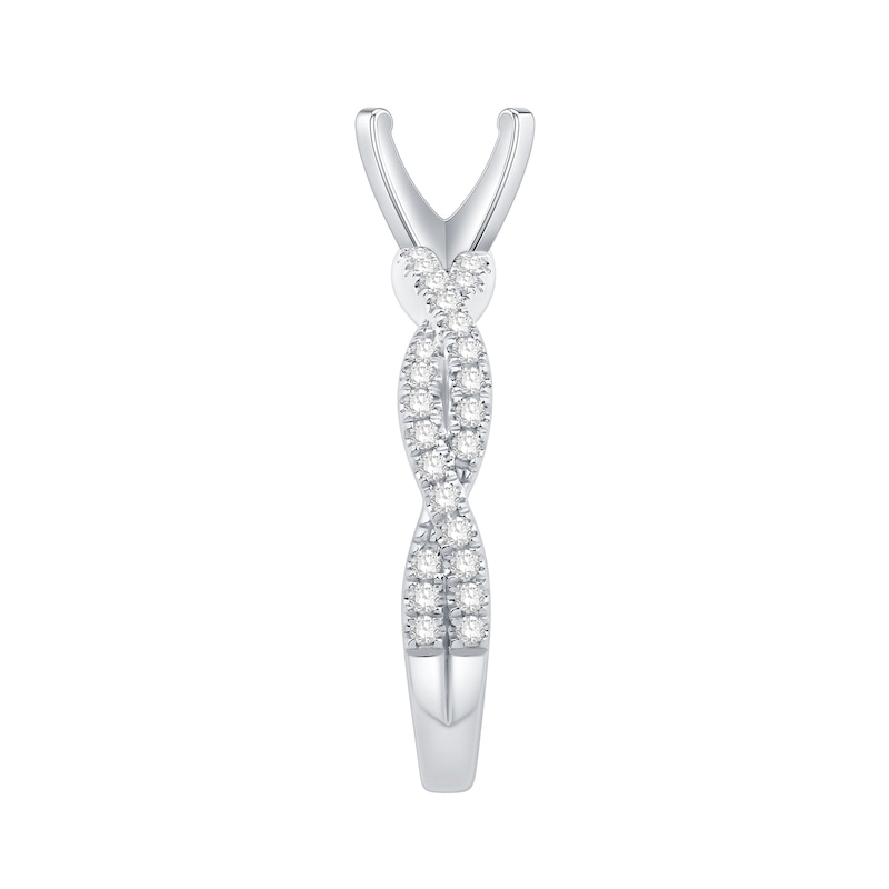 Main Image 4 of 1/3 CT. T.W. Diamond Twist Shank Solitaire Semi Mount in 14K White Gold