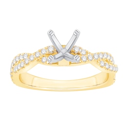 1/3 CT. T.W. Diamond Twist Shank Solitaire Semi Mount in 14K Gold