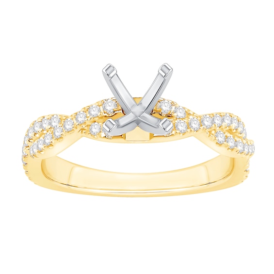 1/3 CT. T.w. Diamond Twist Shank Solitaire Semi Mount in 14K Gold