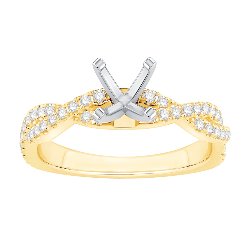 Main Image 1 of 1/3 CT. T.W. Diamond Twist Shank Solitaire Semi Mount in 14K Gold