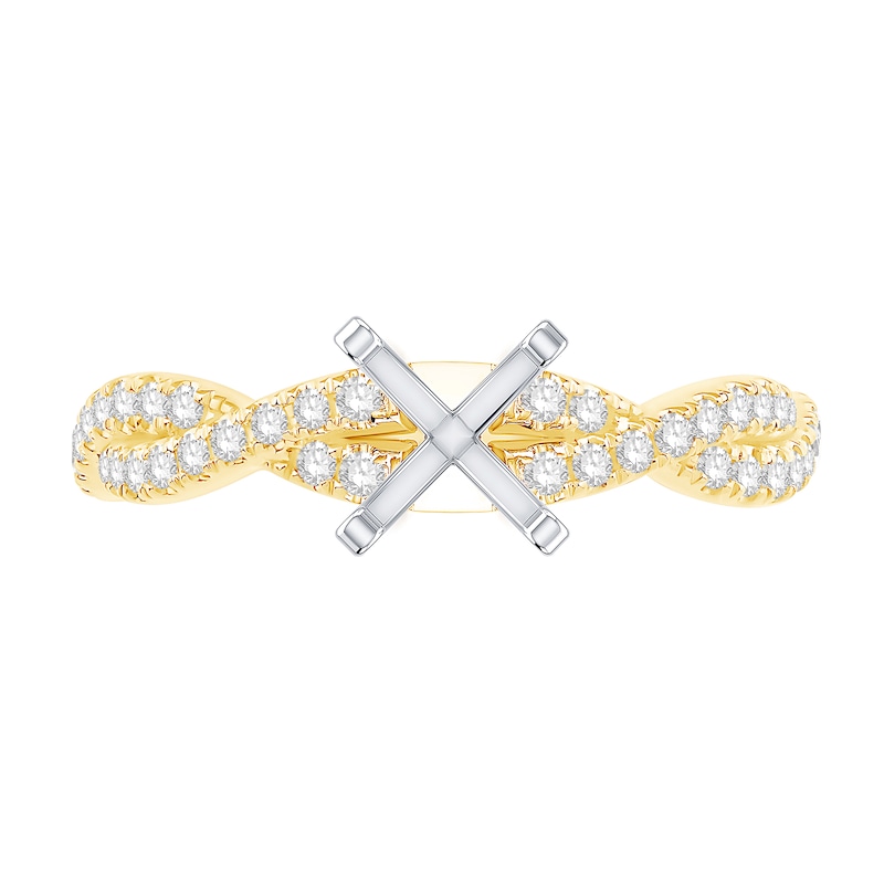 Main Image 2 of 1/3 CT. T.W. Diamond Twist Shank Solitaire Semi Mount in 14K Gold