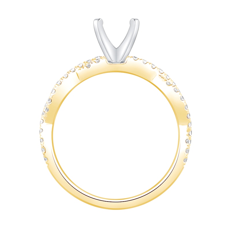 Main Image 3 of 1/3 CT. T.W. Diamond Twist Shank Solitaire Semi Mount in 14K Gold