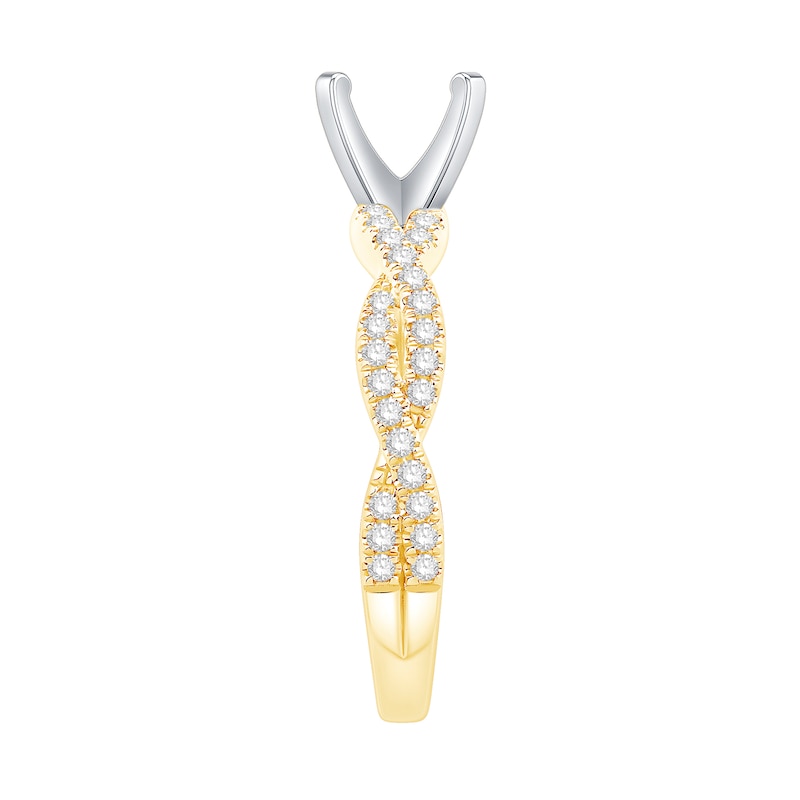 Main Image 4 of 1/3 CT. T.W. Diamond Twist Shank Solitaire Semi Mount in 14K Gold