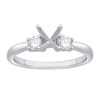 Thumbnail Image 0 of 1/4 CT. T.W. Diamond Three-Stone Solitaire Semi Mount in 14K White Gold