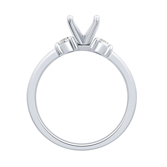 1/4 CT. T.w. Diamond Three-Stone Solitaire Semi Mount in 14K White Gold