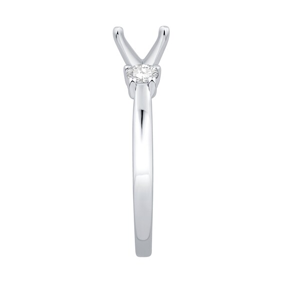 1/4 CT. T.w. Diamond Three-Stone Solitaire Semi Mount in 14K White Gold
