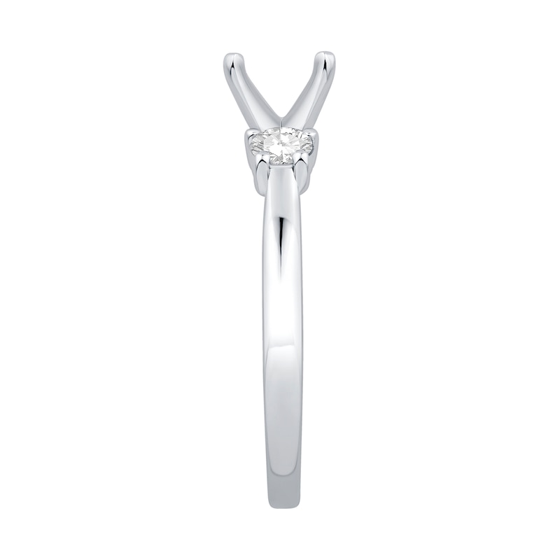 1/4 CT. T.W. Diamond Three-Stone Solitaire Semi Mount in 14K White Gold