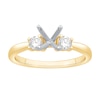 Thumbnail Image 1 of 1/4 CT. T.W. Diamond Three-Stone Solitaire Semi Mount in 14K Gold