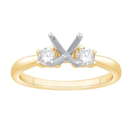 1/4 CT. T.W. Diamond Three-Stone Solitaire Semi Mount in 14K Gold