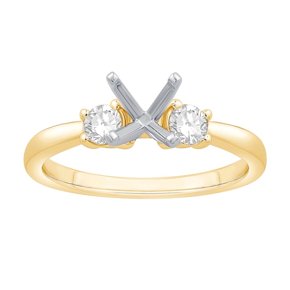 1/4 CT. T.w. Diamond Three-Stone Solitaire Semi Mount in 14K Gold