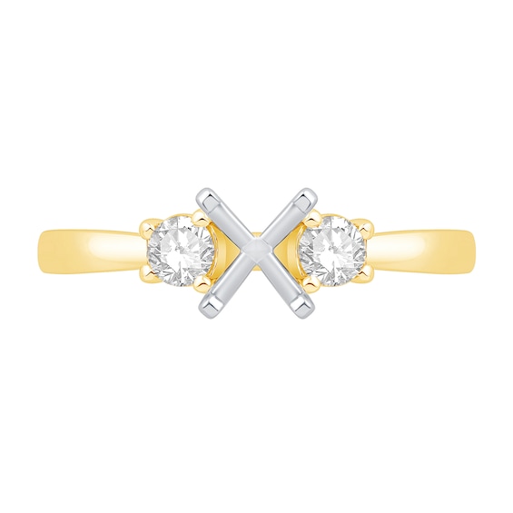 1/4 CT. T.w. Diamond Three-Stone Solitaire Semi Mount in 14K Gold