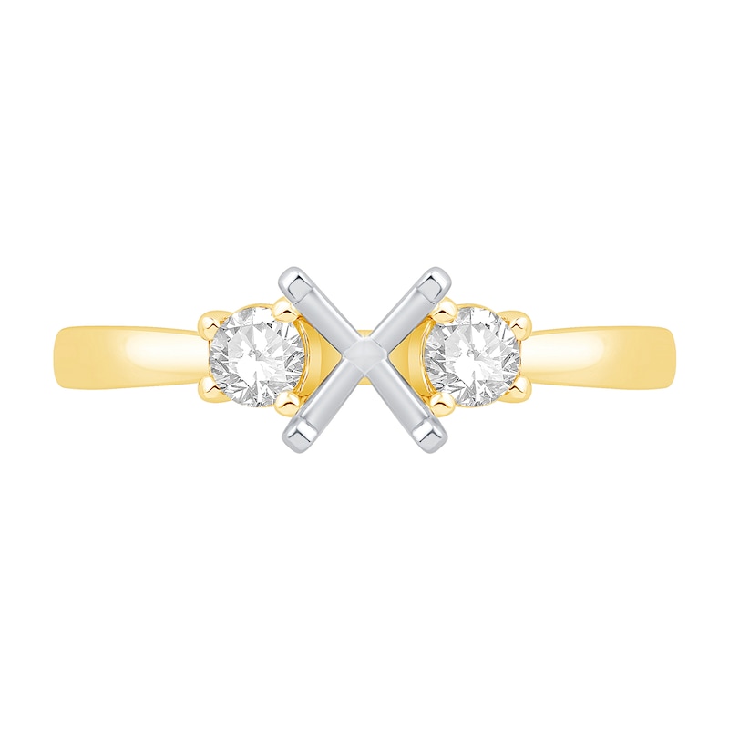 Main Image 2 of 1/4 CT. T.W. Diamond Three-Stone Solitaire Semi Mount in 14K Gold