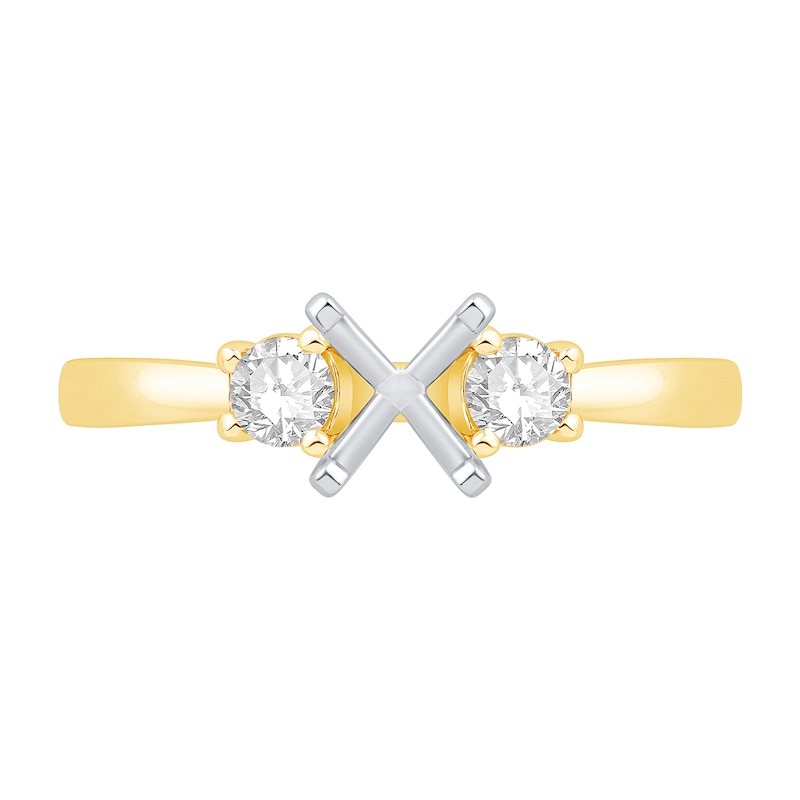 1/4 CT. T.W. Diamond Three-Stone Solitaire Semi Mount in 14K Gold