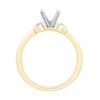Thumbnail Image 3 of 1/4 CT. T.W. Diamond Three-Stone Solitaire Semi Mount in 14K Gold