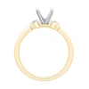 Thumbnail Image 2 of 1/4 CT. T.W. Diamond Three-Stone Solitaire Semi Mount in 14K Gold