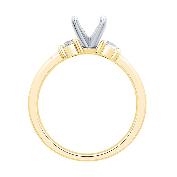 1/4 CT. T.w. Diamond Three-Stone Solitaire Semi Mount in 14K Gold