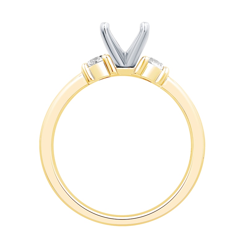 Main Image 3 of 1/4 CT. T.W. Diamond Three-Stone Solitaire Semi Mount in 14K Gold