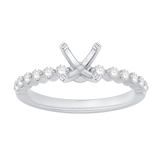 1/3 CT. T.w. Diamond Vintage-Inspired Solitaire Semi Mount in 14K White Gold